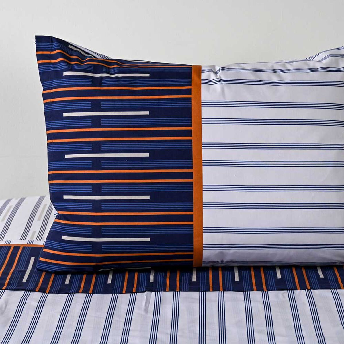 Juego de Sábanas American Family 144 Hilos 1,5 Plazas Trazos Azul