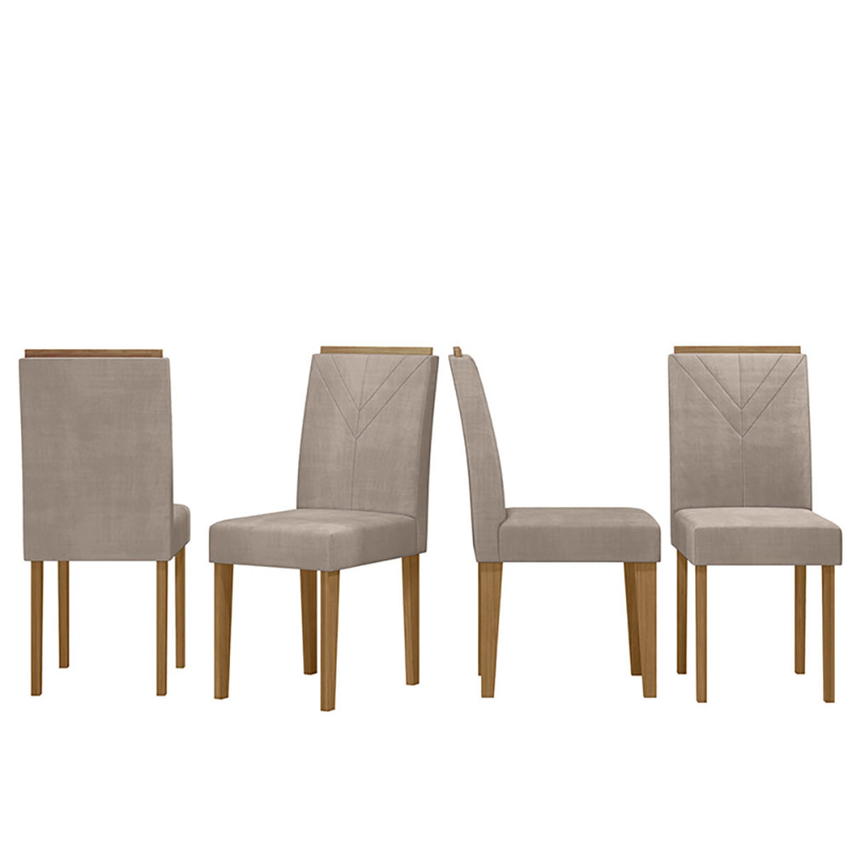 Juego de Comedor VekkaHome Isa 4 Sillas Gris