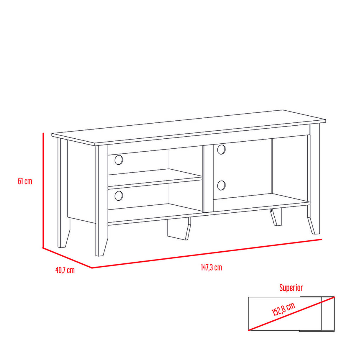 Combo Rack TV 65" + Arrimo Tuhome Essential 4