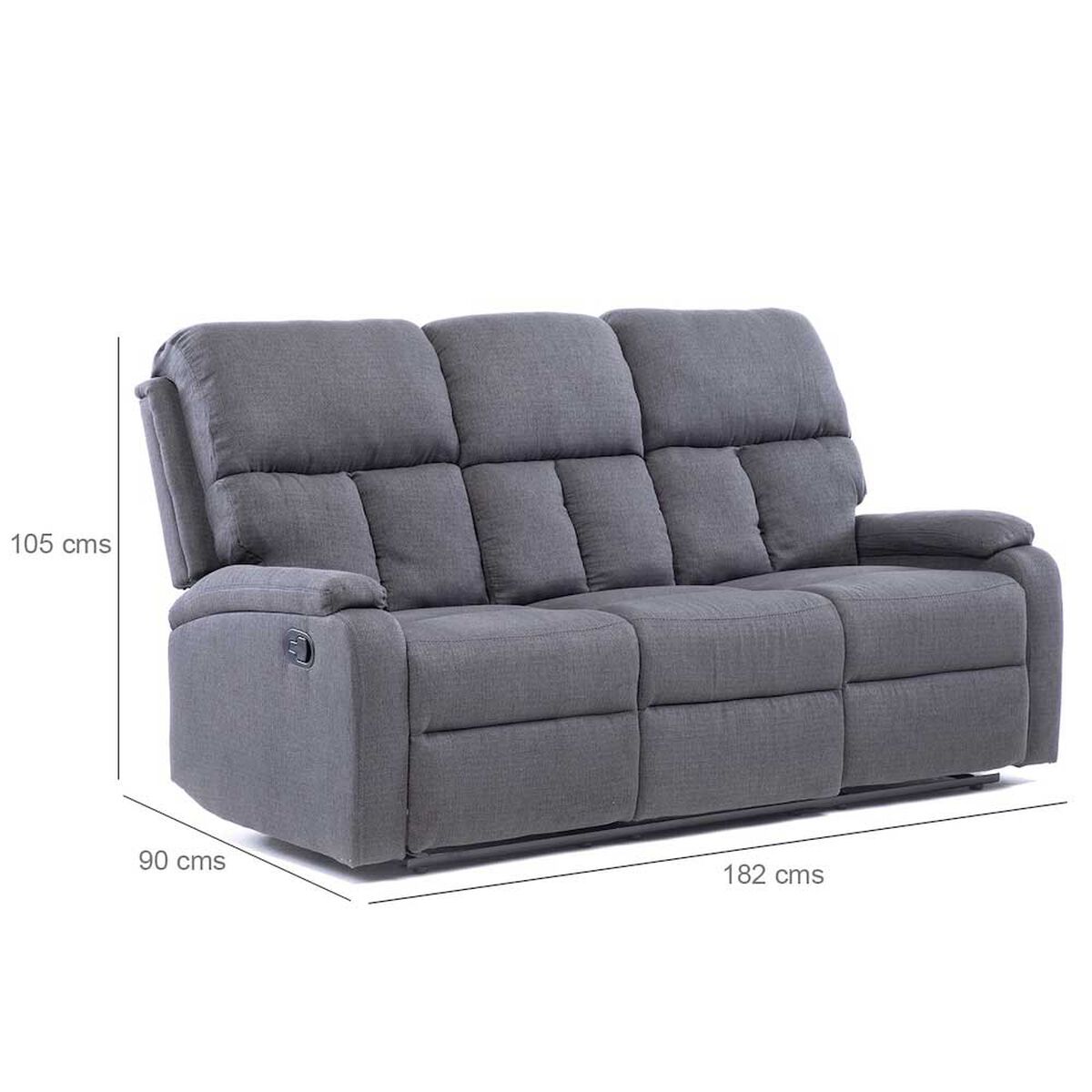 Sof&aacute; Derecho Daniels 3 Cuerpos Gris