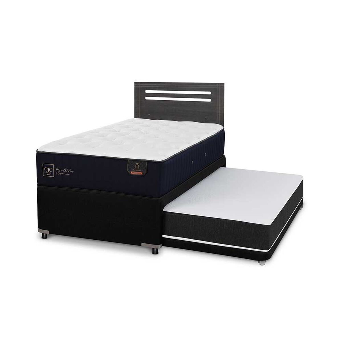 Cama Nido CIC Base Normal 1,5 Plazas Premium + Respaldo Munich