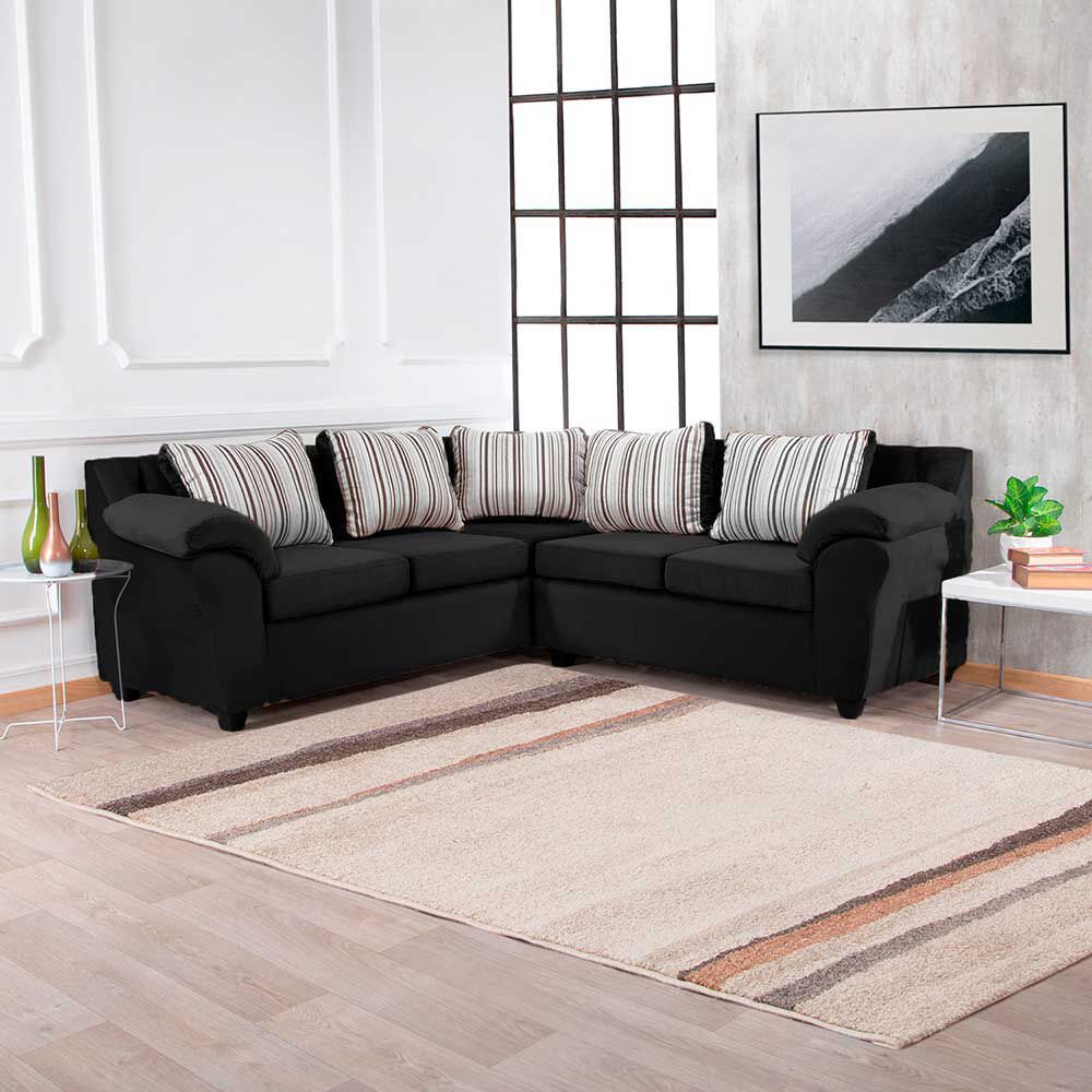 Sofá Seccional Muebles MPR Cattaleya 5 Negro