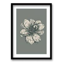 Cuadro Decorativo Retela Flower Gray 40 x 30 cm