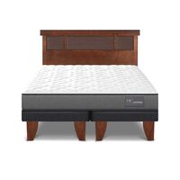 Cama Europea CIC Base Dividida 2 Plazas Anatomic + Respaldo New Dublin Caramelo