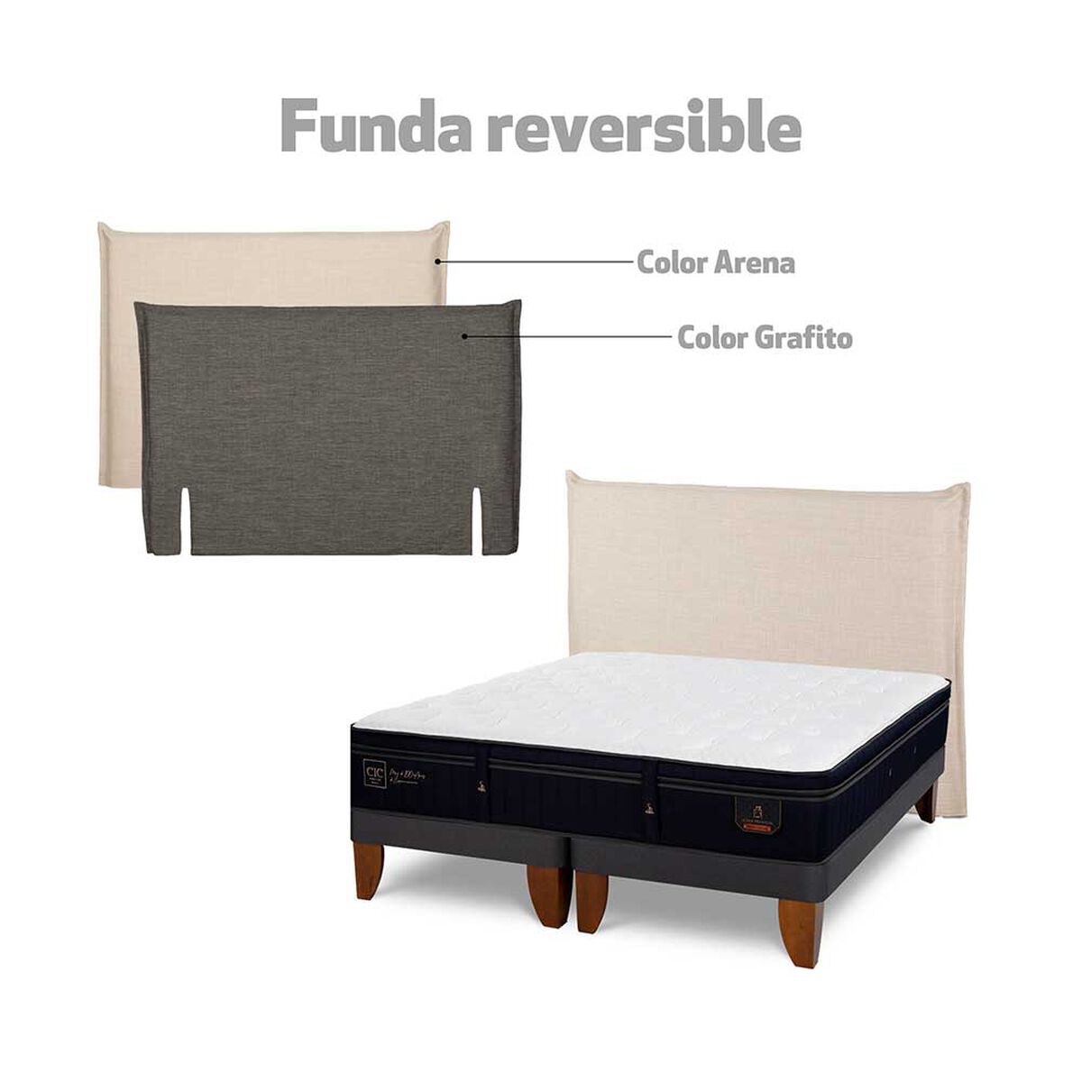 Respaldo CIC S&uacute;per King Tiber Gris Arena Gris Oscuro