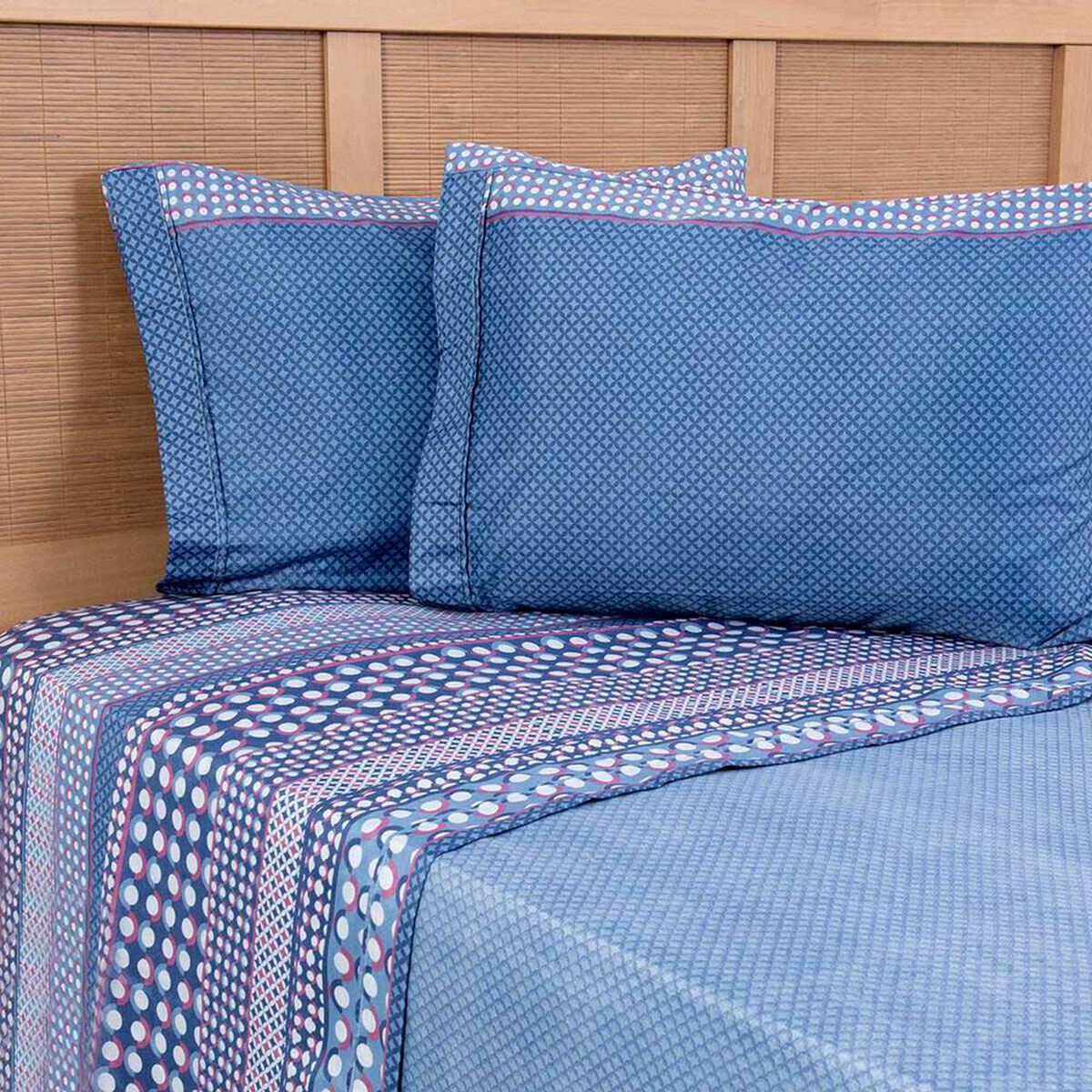 Juego de S&aacute;banas Plumetti King Estampada Oak