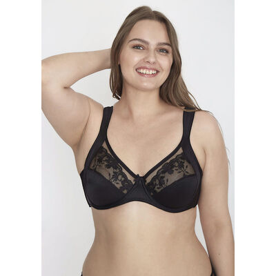 Sostén Dama Microfibra Bordado AZUL, NEGRO