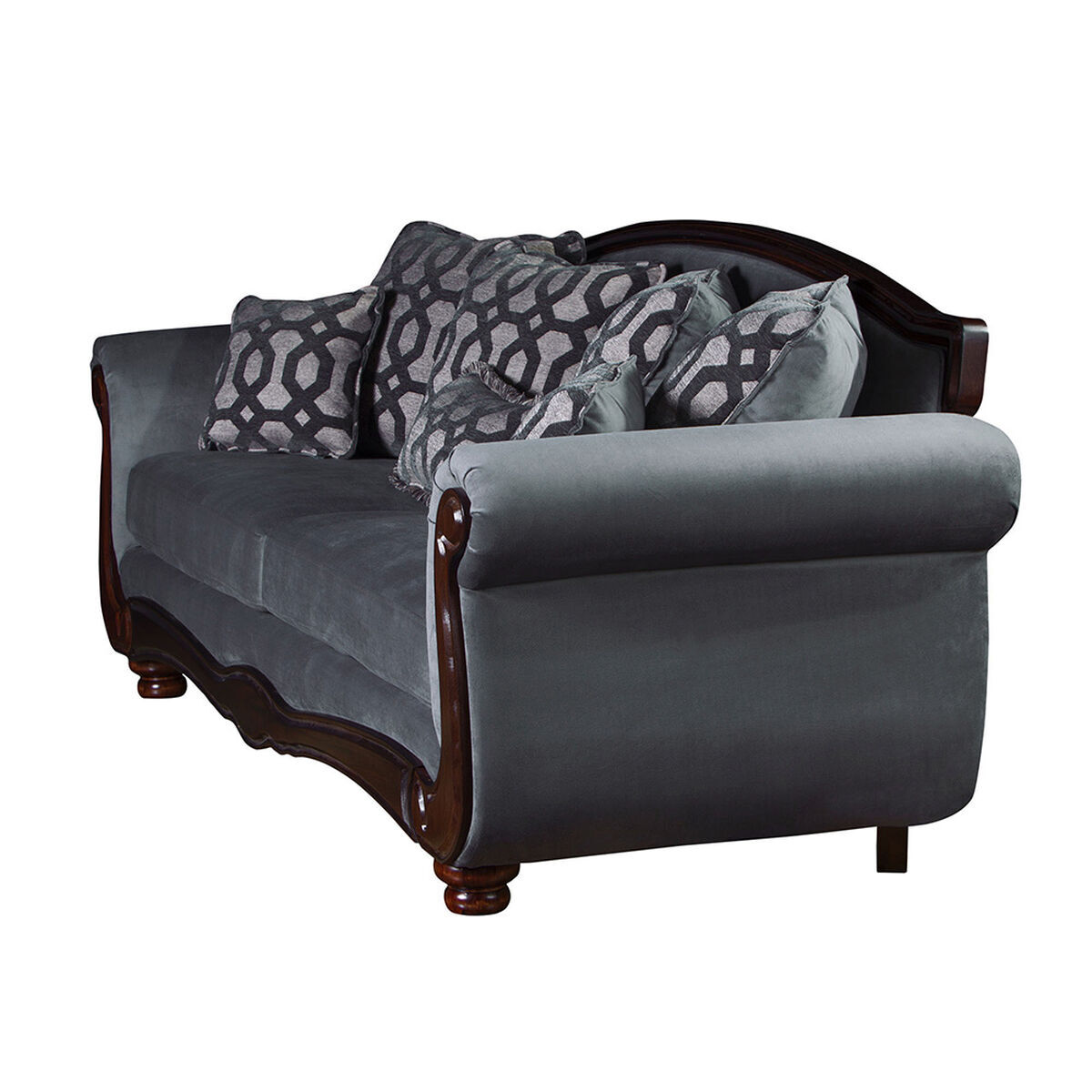 Sof&aacute; Tela Soft Velvet Latam Home Catania 3 Cuerpos