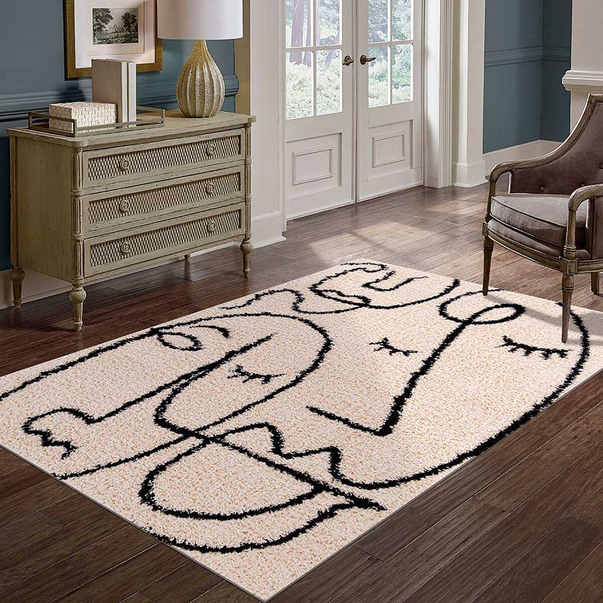Alfombra Idetex Shaggy Monet 200 x 150 Beige
