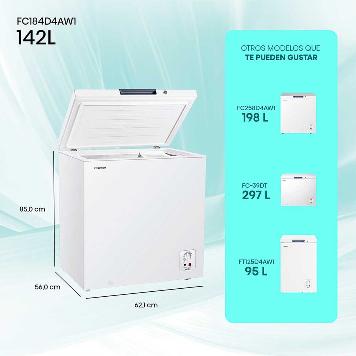 Freezer Horizontal Hisense FC184D4AW1 142 lts.
