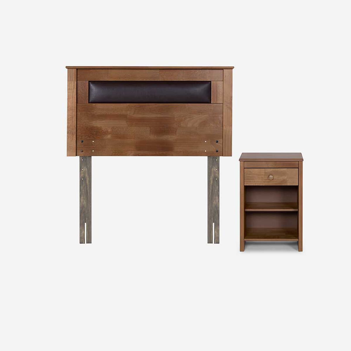 Cama Europea New Style 6  1,5 Plazas + Respaldo + Velador Ferrara