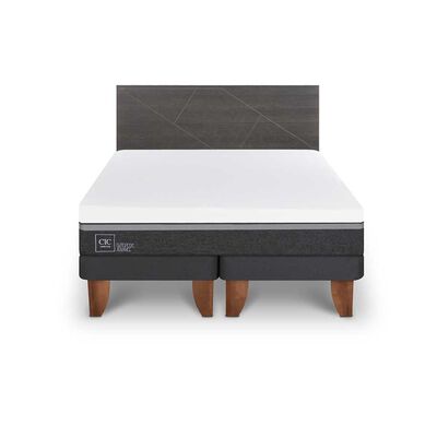 Cama Europea CIC Base Dividida 2 Plazas Ortopedic + Respaldo Munich