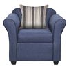 Juego de Living Innovamuebles Ducal Sofá 3 Cuerpos + Dos Sillones 1 Cuerpo Azul