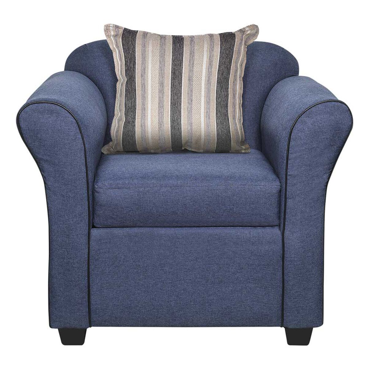 Juego de Living Innovamuebles Ducal Sofá 3 Cuerpos + Dos Sillones 1 Cuerpo Azul