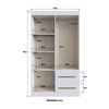 Closet Almore Berlin 4 Puertas 2 Cajones Nogueira y Off White