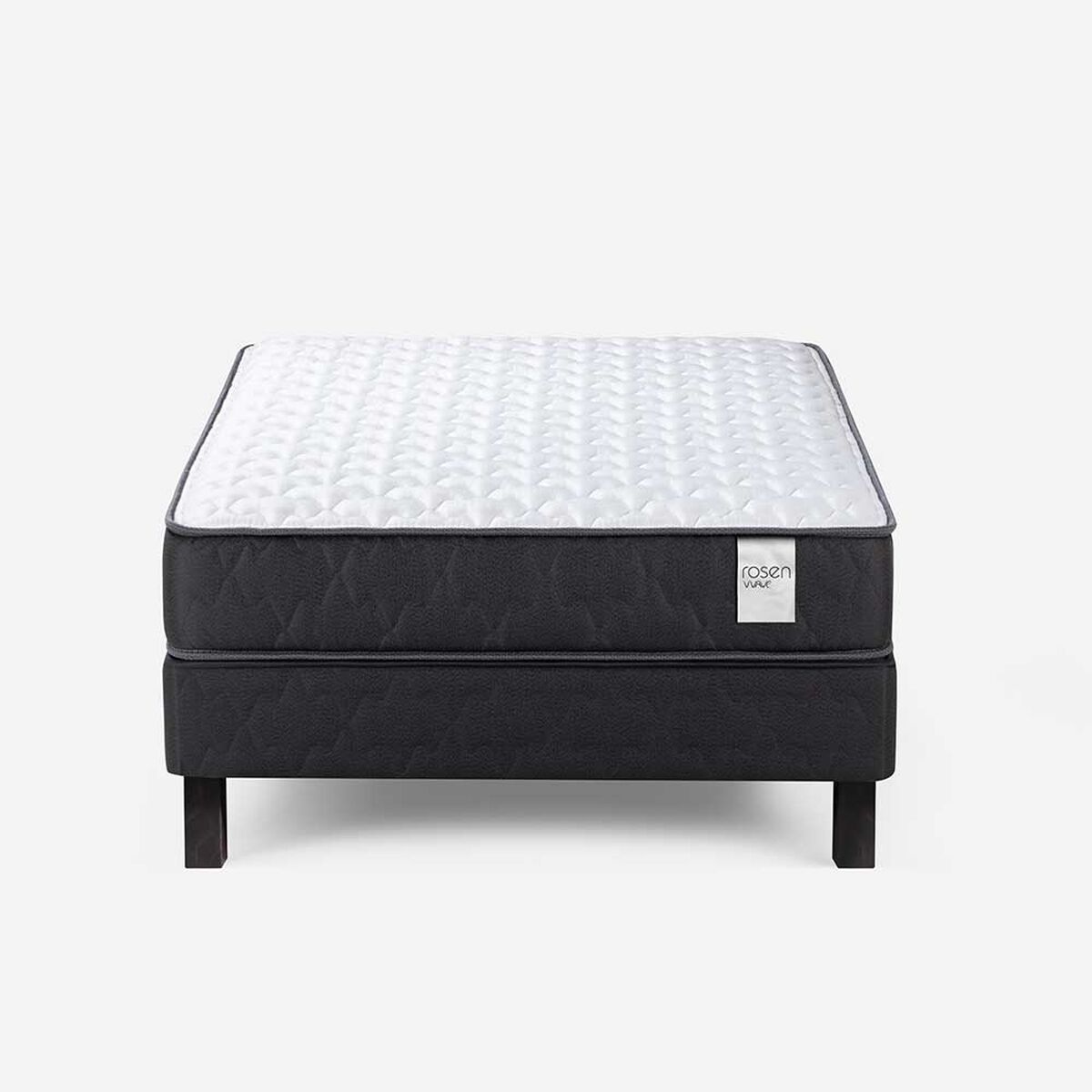 Cama Europea Rosen 1 Plaza Wave + Respaldo Tabor Grafito