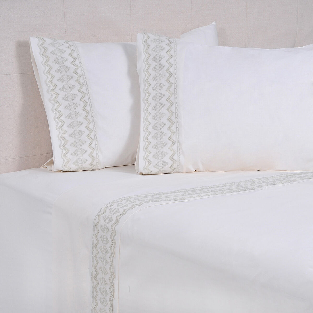 Sábana Mashini Pure 144 Hilos 2 Plazas Matilde Beige