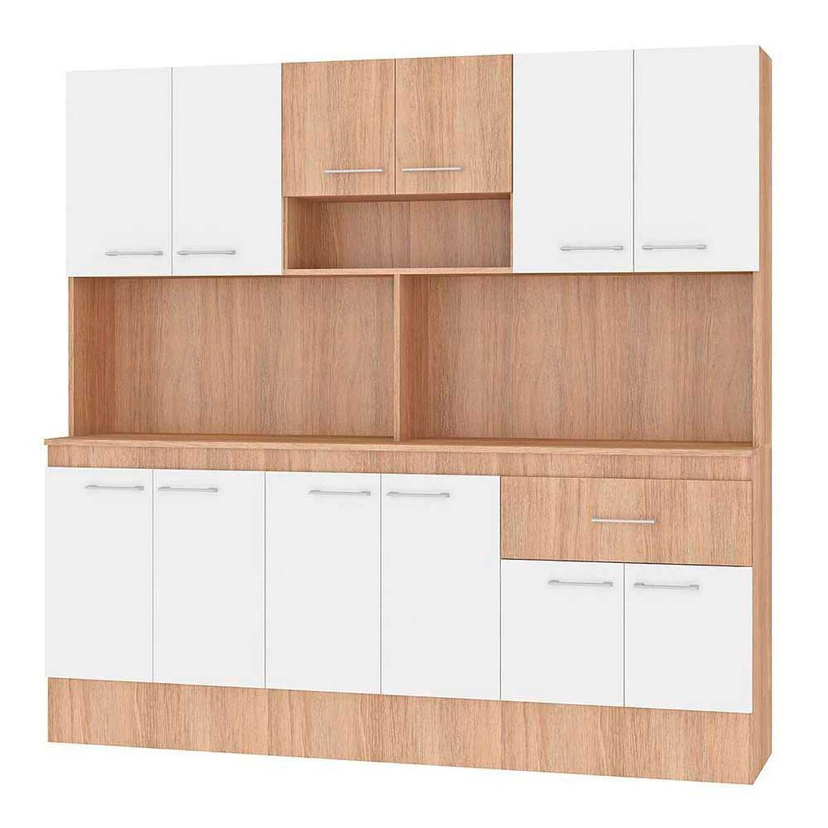 Mueble de Cocina Vekkahome Buck 1 Caj&oacute;n 12 Puertas Caf&eacute;