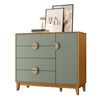Cómoda Vekkahome Ipe 4 Cajones 1 Puerta Café Verde