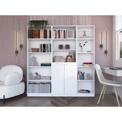 Estante 62 cm  + Estante 2 Puertas + Estante 45 cm TuHome Home Blanco