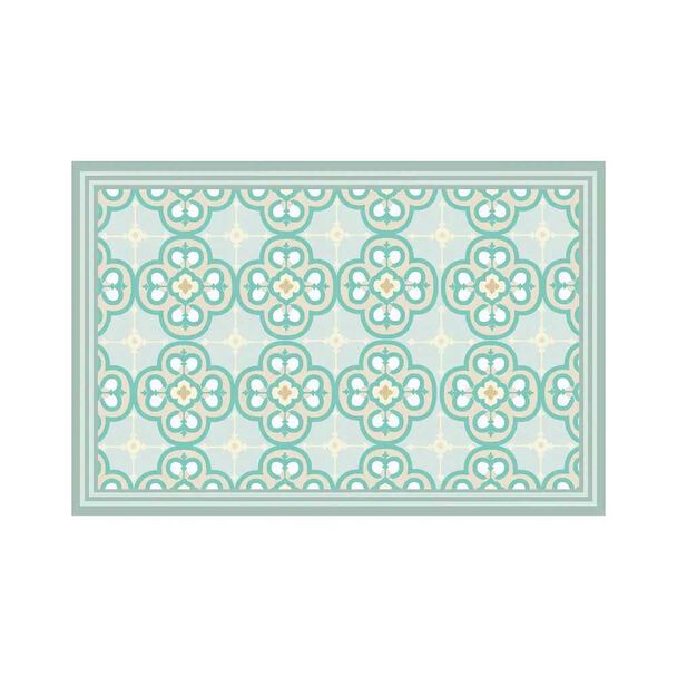 Alfombra Davanti Flor Arabe Turquesa 70 x100 Flor Arabe Turquesa