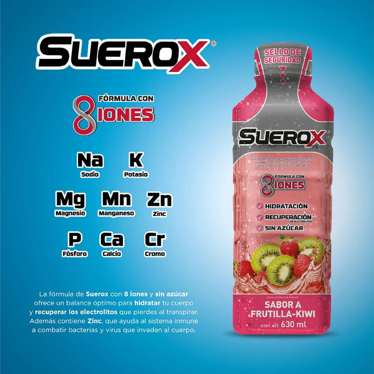 Pack Suerox 06 Bebidas Hidratantes Frutilla Kiwi 630 ml