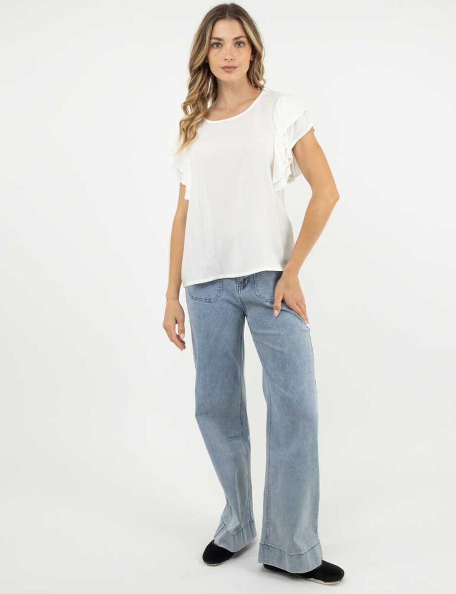 Polera Manga Corta Vuelos Mujer Zibel