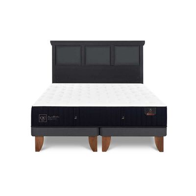 Imagen 1 del producto Cama Europea CIC Base Dividida 2 Plazas Premium + Respaldo Torino Negro