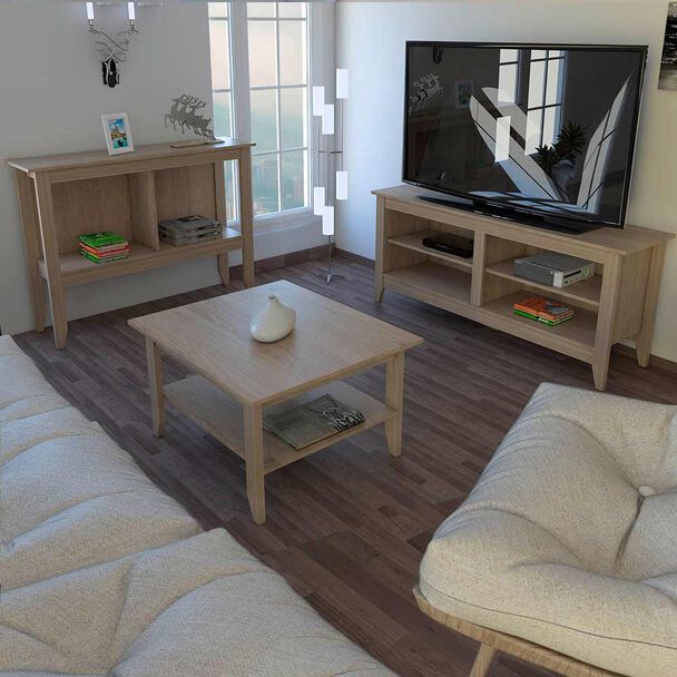 Rack TV + Arrimo + Mesa de Centro TuHome Essential
