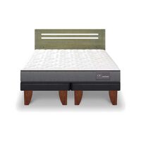 Cama Europea CIC Base Dividida 2 Plazas Anatomic + Respaldo Munich Olivo