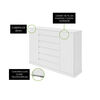 C&oacute;moda Di Poretti Design Vedra 7 Cajones 2 Puertas Blanco