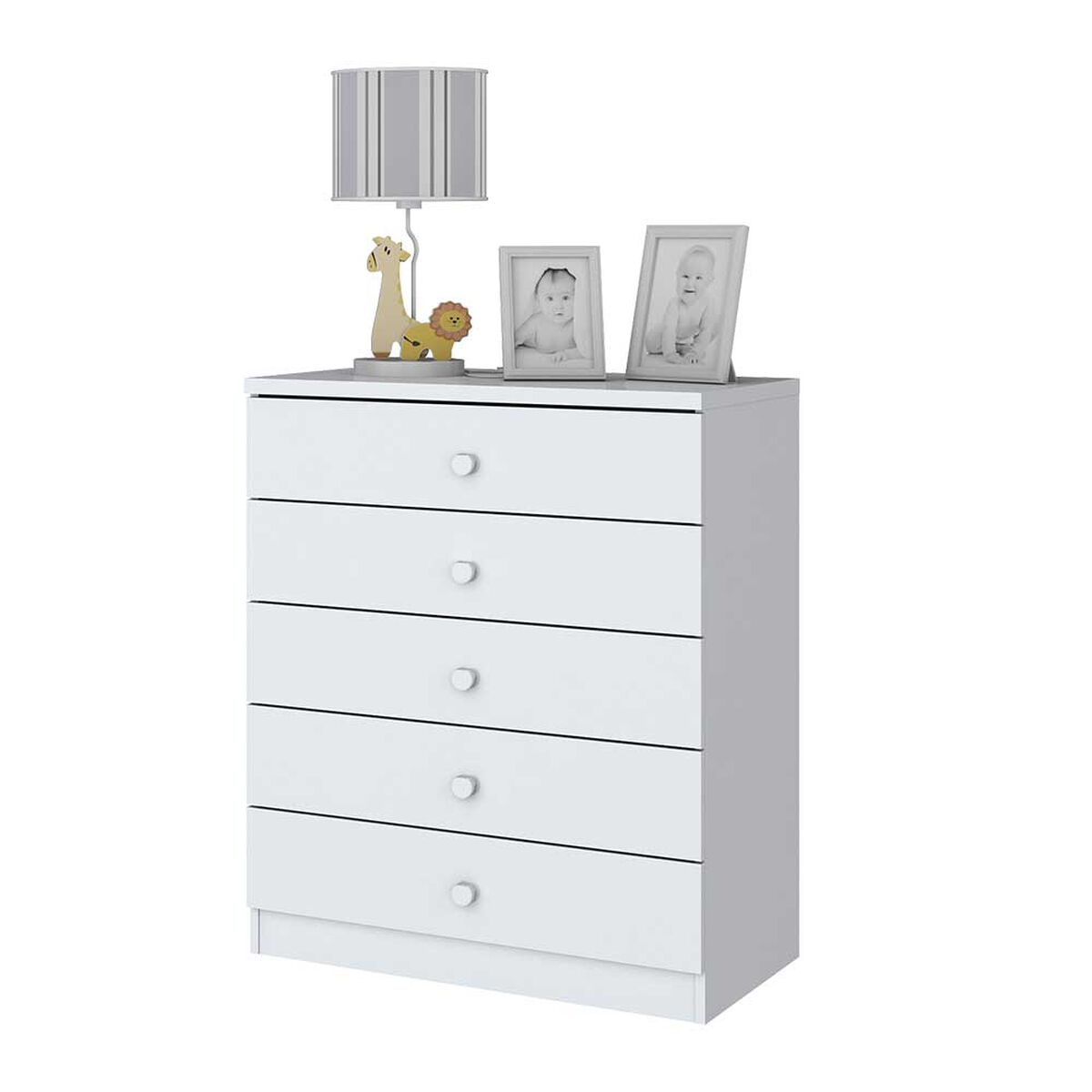 Cómoda Home Mobili Gales 5 Cajones Blanco