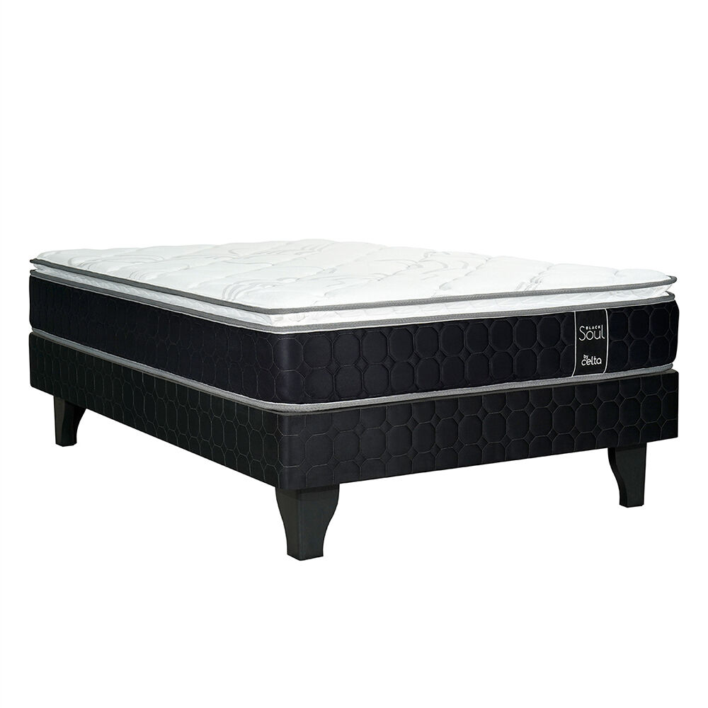 Cama Europea Celta 1,5 Plazas Black Soul