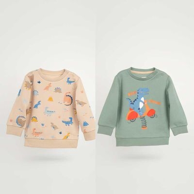 Pack 2 Polerón Bebo Chess Baby Beige, Gris Mel, Indigo, Mostaza