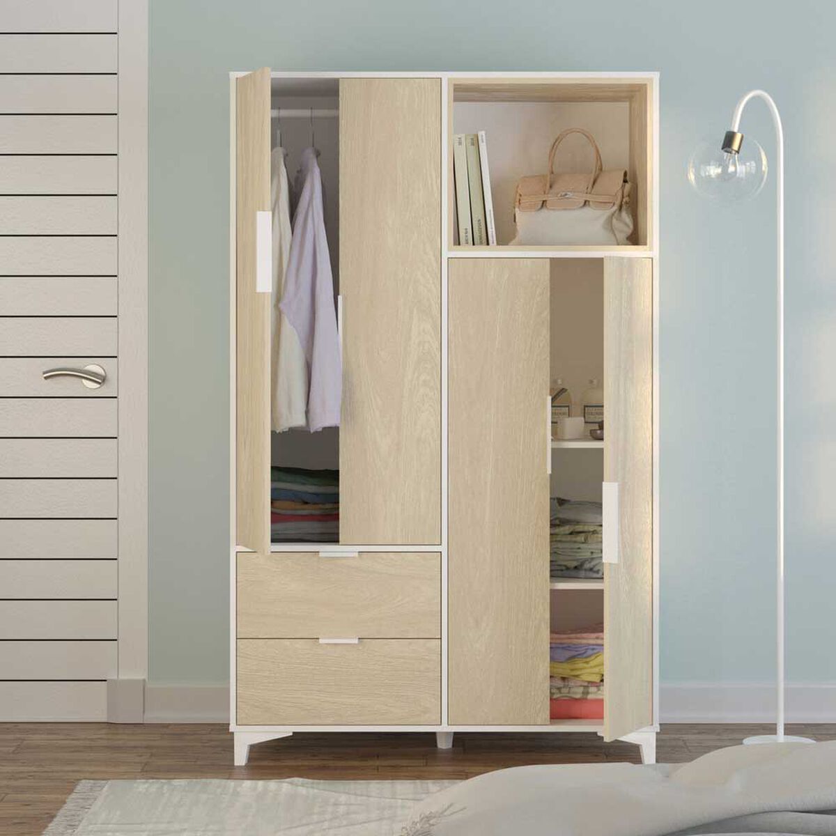 Clóset Silcosil Mood Blanco Madera 4 Puertas 2 Cajones