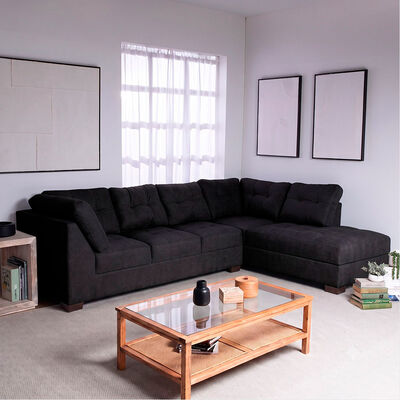 Seccional Derecho Muebles MPR Edimburgo 5 Cuerpos Negro