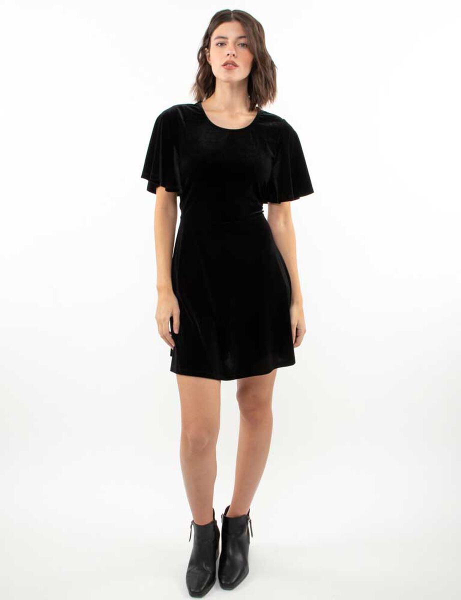 Vestido Corto Terciopelo Plush Mujer Zibel