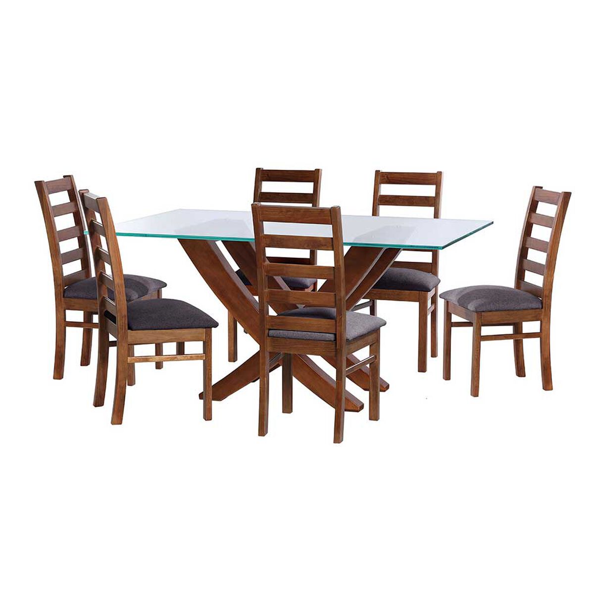 Juego de Comedor Latam Home Alicante 6 Sillas Gris Oscuro
