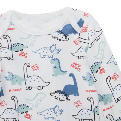 Imagen 2 del producto Pack 3 Body Manga Larga de Algodón Chess Baby Blanco, Celeste