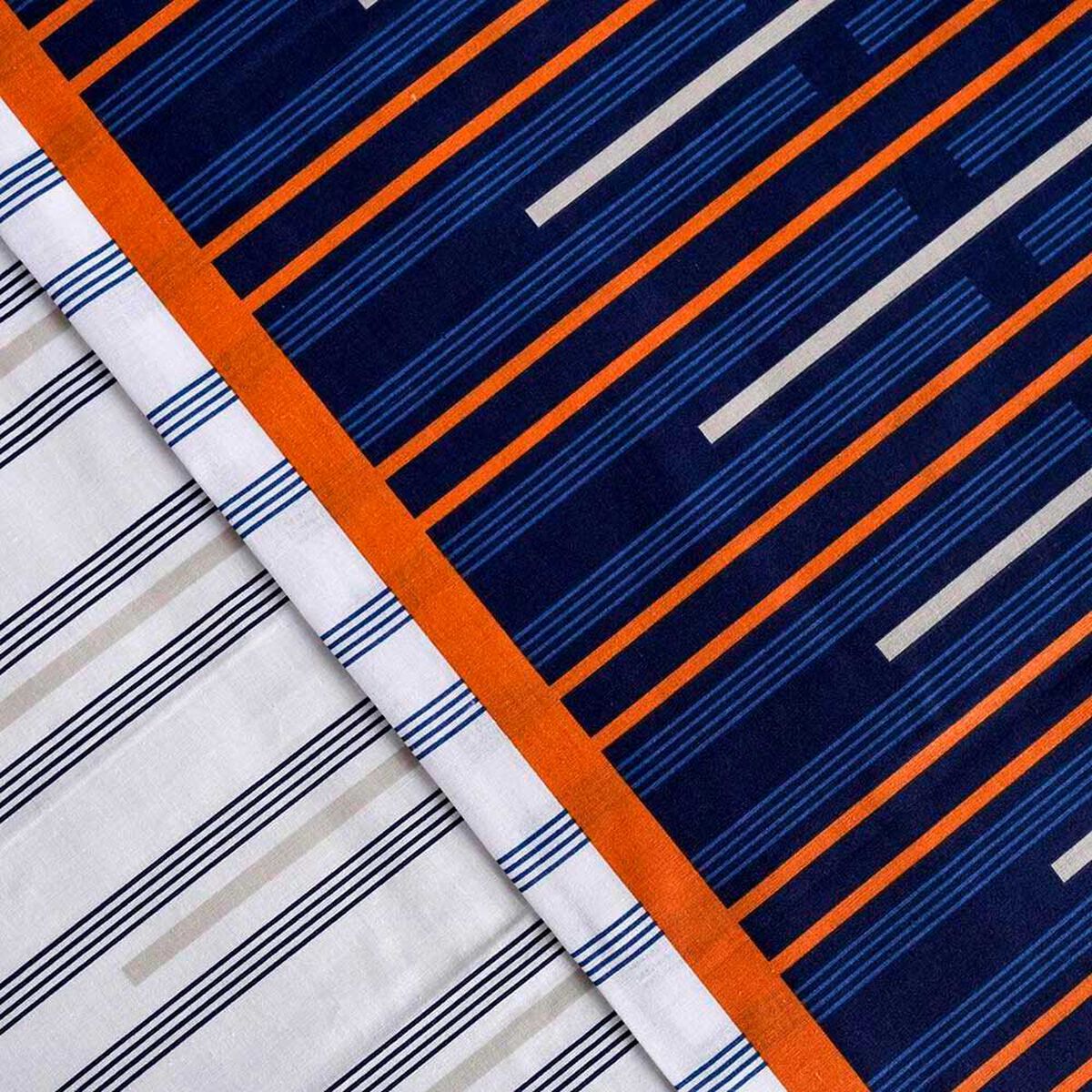 Juego de S&aacute;banas American Family 144 Hilos 2 Plazas Trazos Azul