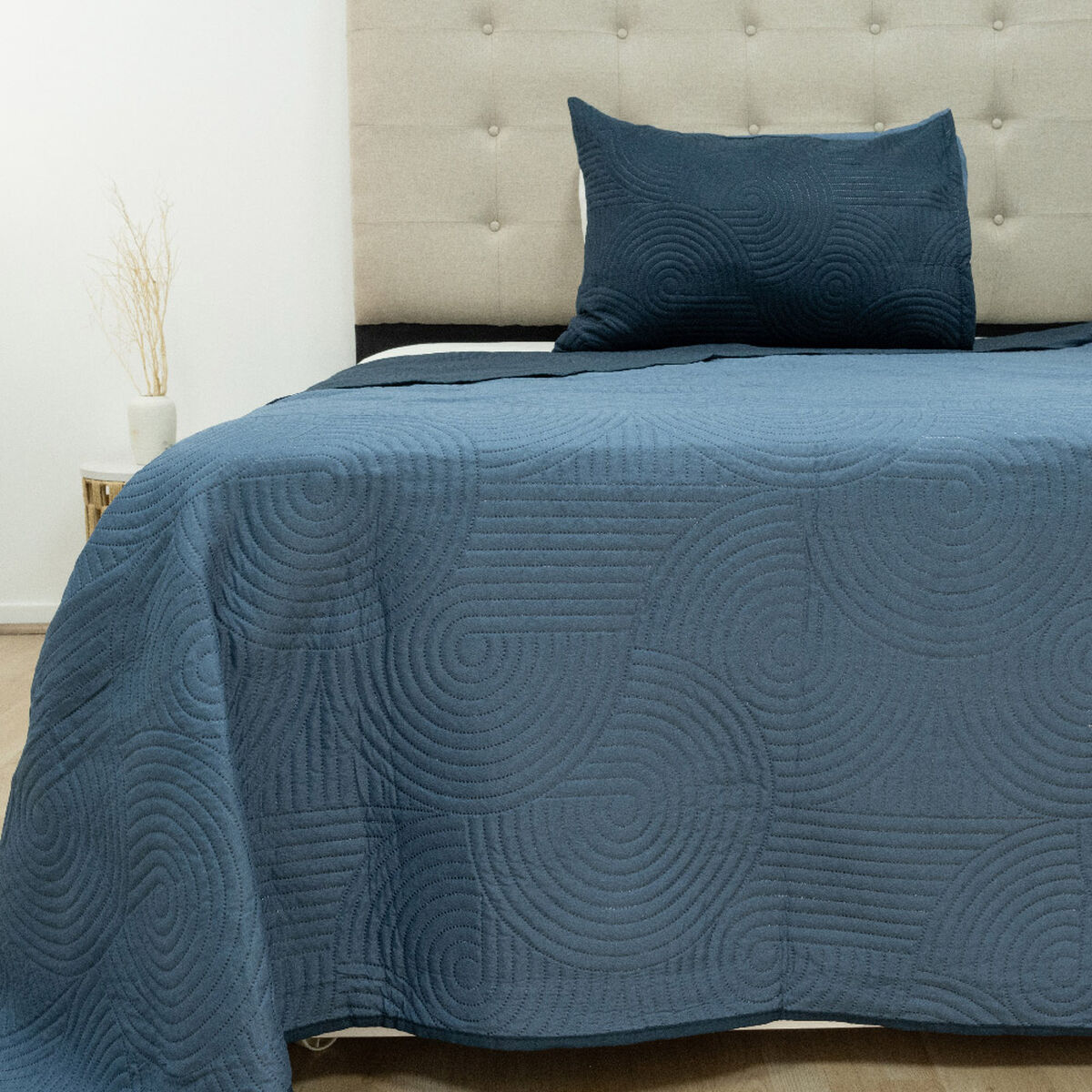 Quilt Doral Hotpress Bi-Color 1,5 Plazas Azul