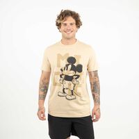 Polera Mickey Mouse Manga Corta Hombre Licencia Arena, White