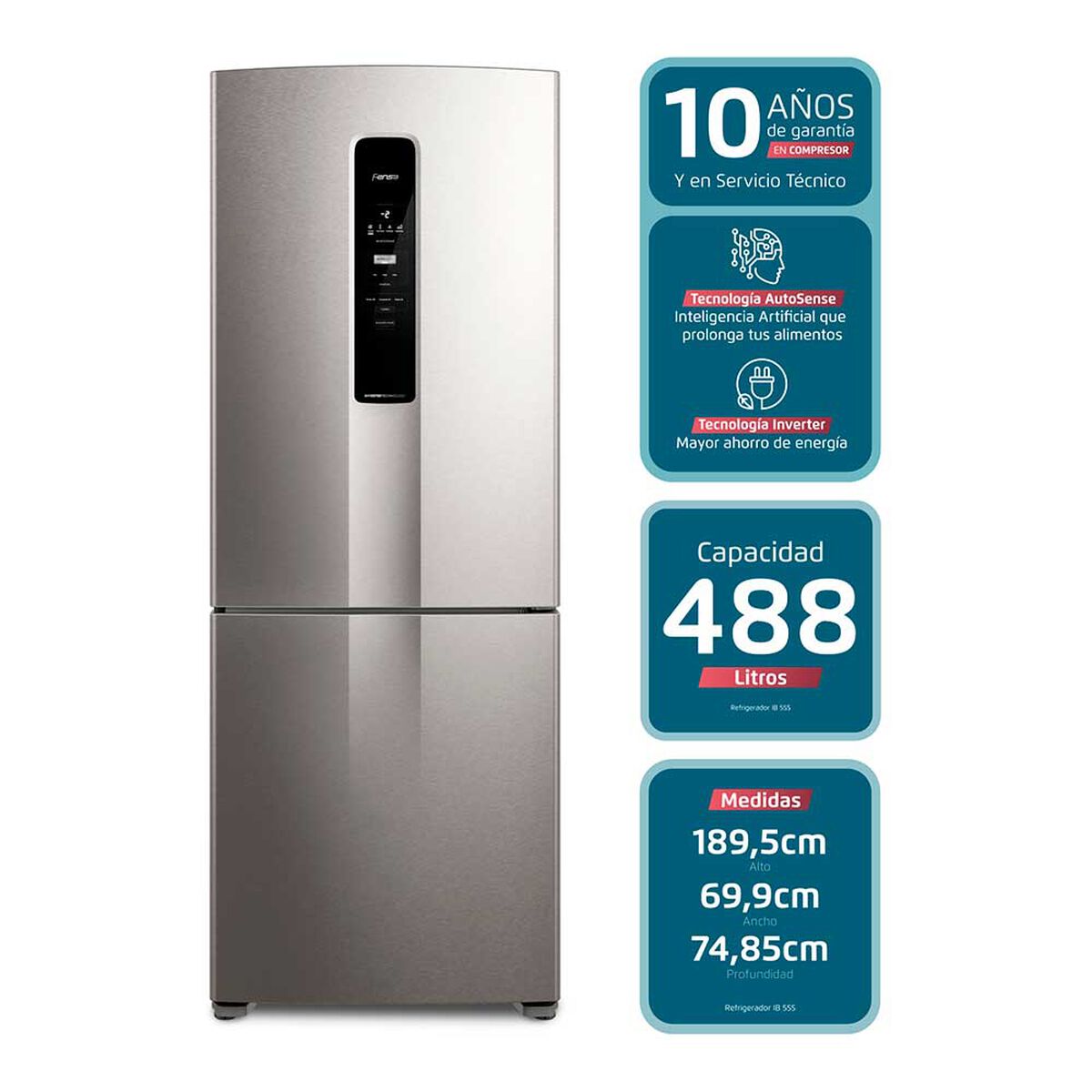 Refrigerador No Frost Fensa IB55S 488 lts