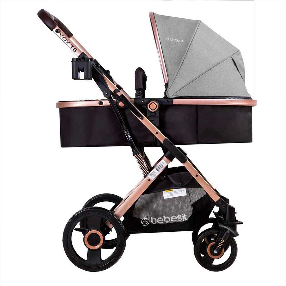 Coche Cuna Paseo Bebe Vox Gris Bebesit