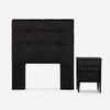 Cama Europea Rosen 1,5 Plazas Autonomy + Respaldo + Velador Issey Grafito