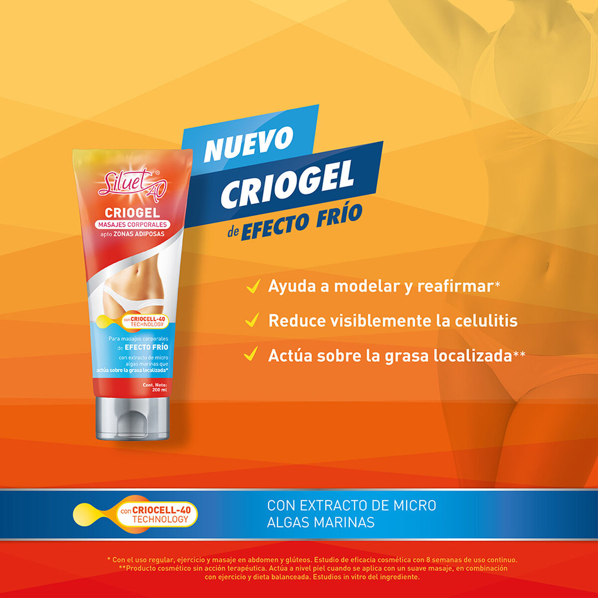 Siluet 40  Espuma para Masajes Corporales 170 ml