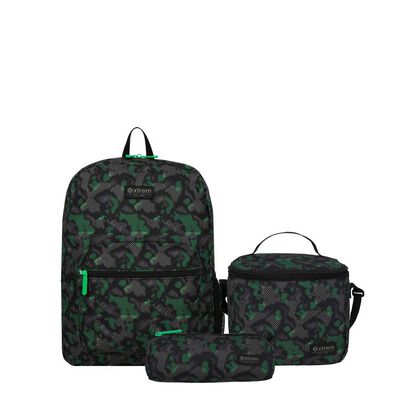 Triple Pack 6XT Mochila Ni&ntilde;o Xtrem Verde Militar