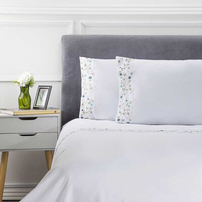 Imagen 1 del producto Juego de Sábanas Bordada Dreams 1,5 Plazas Liso Blanco