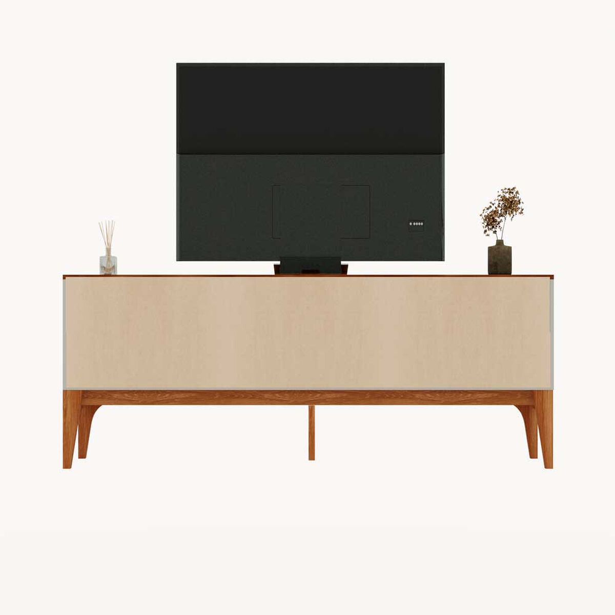 Rack TV Exit Florencia 100" Blanco y Canela