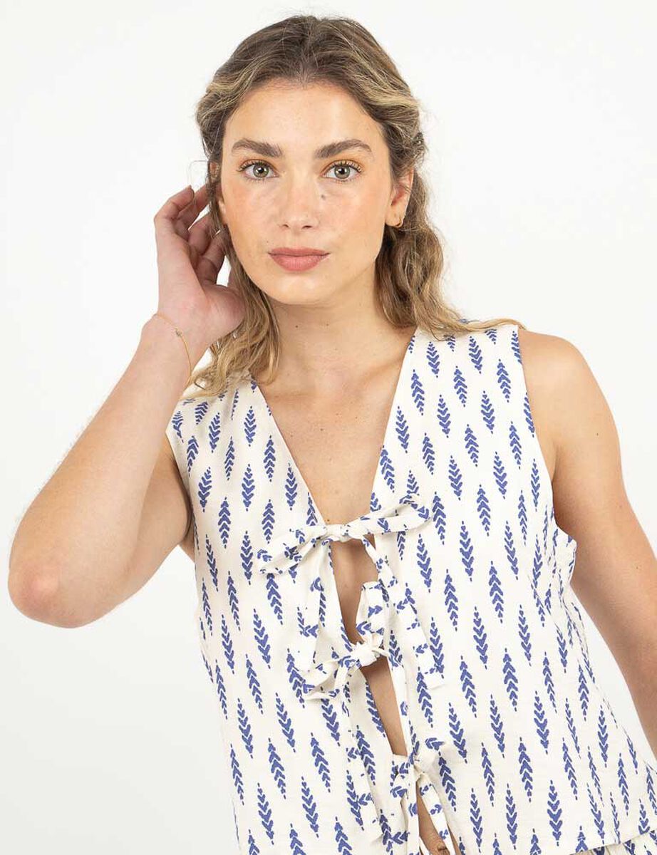 Blusa Estampada Sin Mangas Mujer Alma